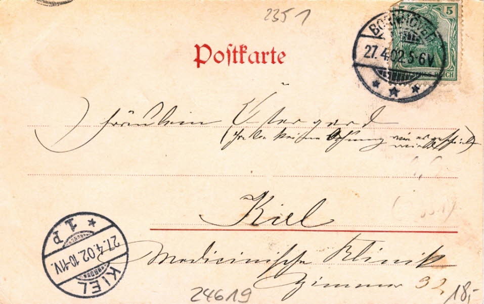 1902 Postkarte aus Bornhoved