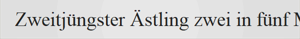 Zweitjngster stling zwei in fnf Metern Hhe