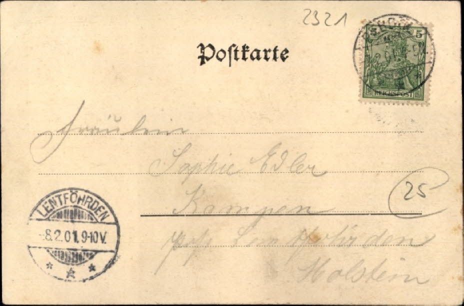 1902 Adresse Dorfstra�e, Schule, Gastwirtschaft von L
