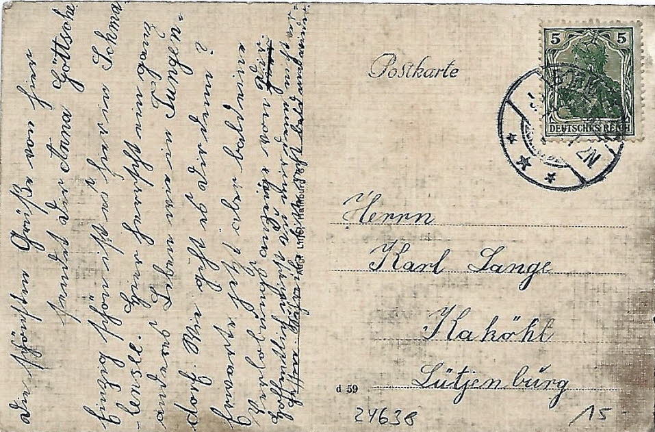 1905 R�ckseite Partie am See: �Einen sch�nsten Gru� von hier sendet dir Anna G�ttsche.