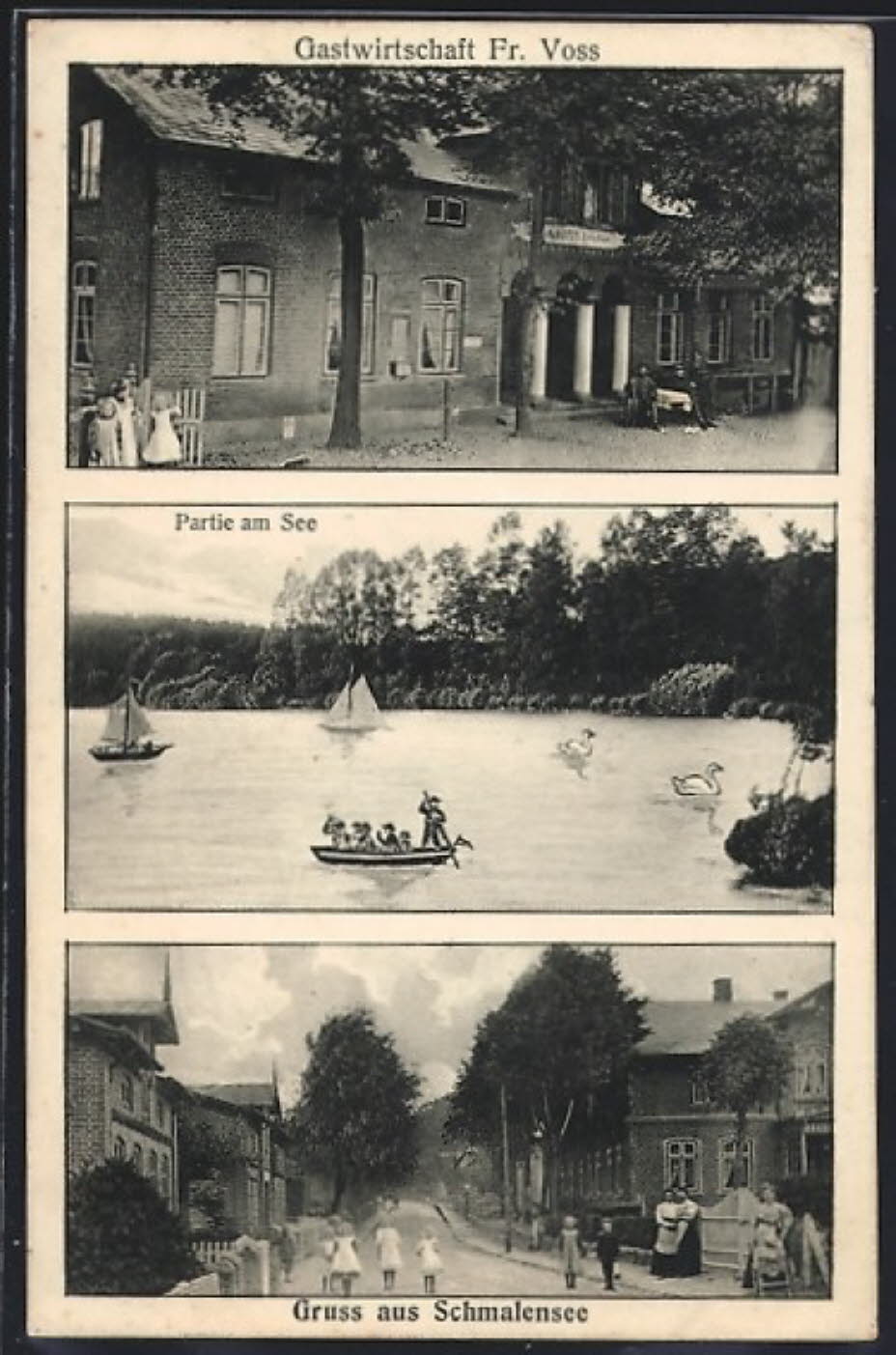 1906 Dreibild Dorfstra�e