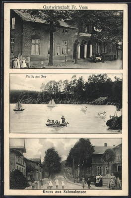 1906 Dreibild Dorfstra�e