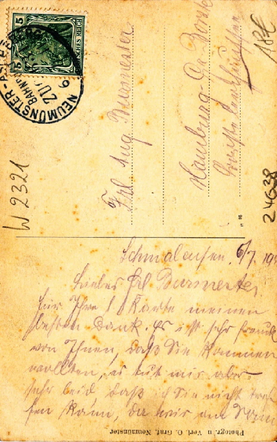 1911 Schmalensee R�ckseite
