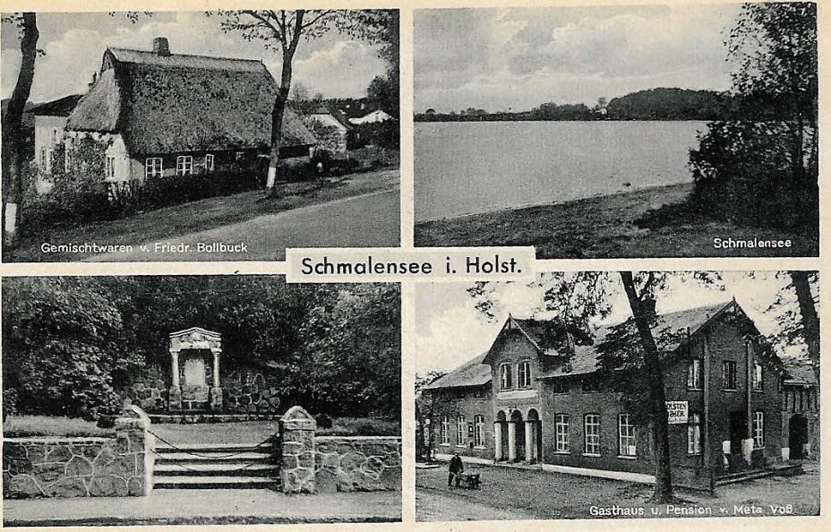 1930 Vierbild mit Genischtwarenladen Bollbuk, vormals H�kerei Christian Stegelmann