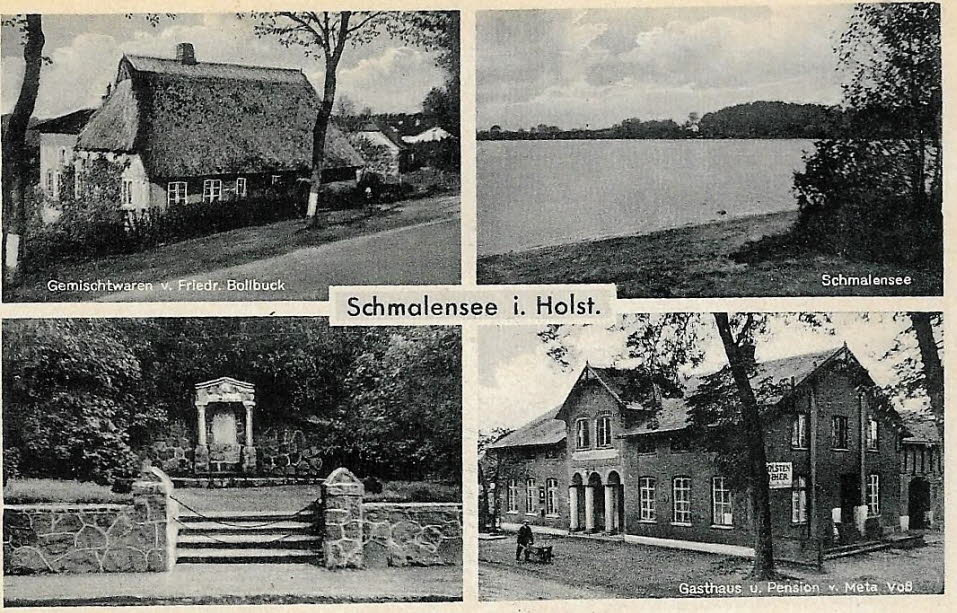1930 Vierbild mit Genischtwarenladen Bollbuk, vormals H�kerei Christian Stegelmann
