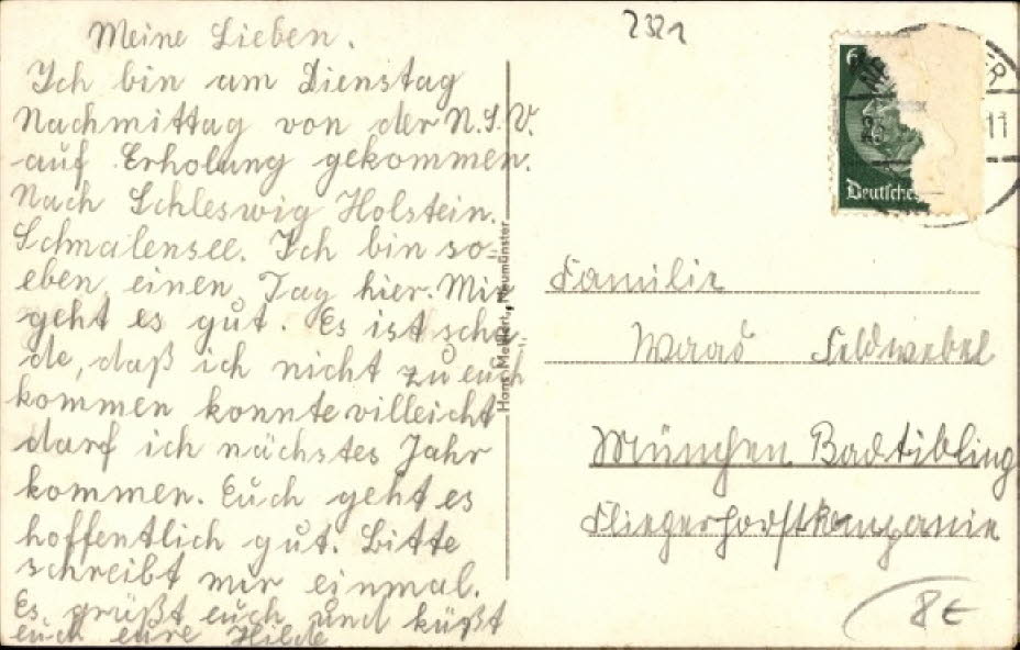 1963 R�ckseite Pension Vo�
