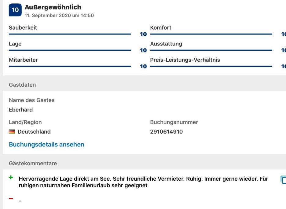 Bewertung 9. September 2020 von Eberhards Familie