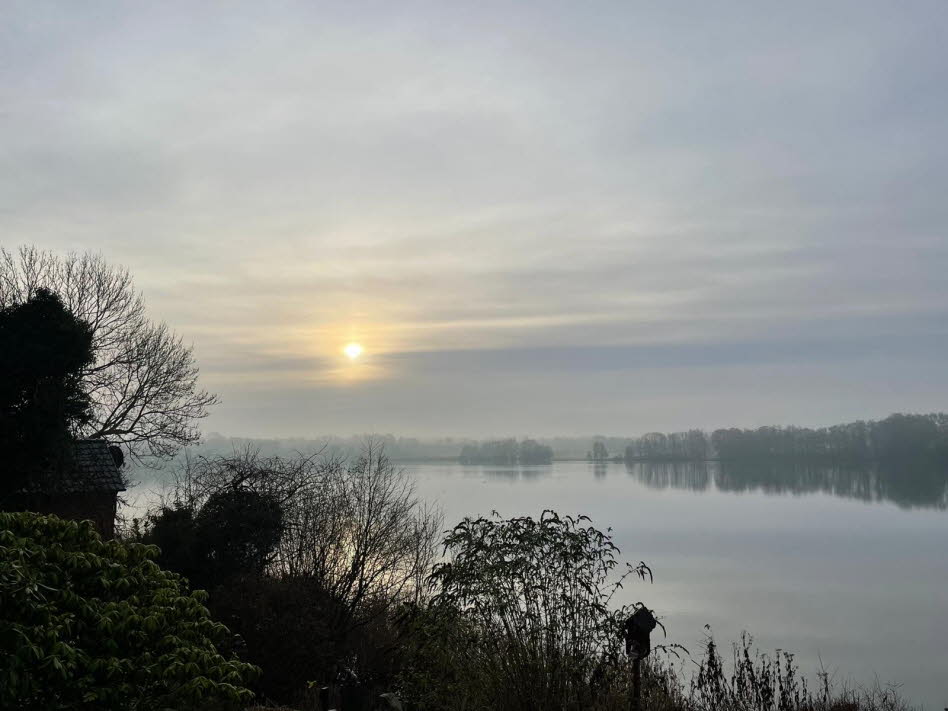 Wintermorgen  vom Ferienhaus aus gesehen